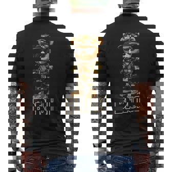 Camo Hip Hop Teddy Bear Bruh Boys Stylish Streetwear Men's T-shirt Back Print - Monsterry