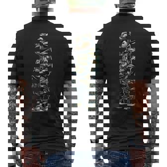 Graphic Camo Hip Hop Teddy Bear Cool Rapper Streetwear Men's T-shirt Back Print | Mazezy