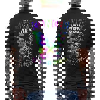 Cancer Sucks In Every Color Awareness Ribbons Fight Cancer Men's T-shirt Back Print | Mazezy