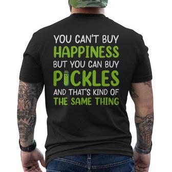 You Can't Buy Happiness But You Can Buy Pickles Men's T-shirt Back Print - Thegiftio UK