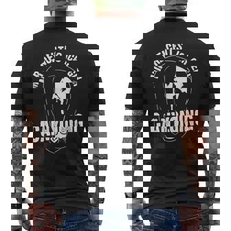 Canyoning Outdoor Natural Park High Rope Garden Abseiling Canyoning Men's Back Print T-Shirt | Mazezy