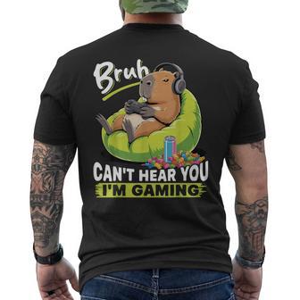 Capybara Gamer Gaming Men's T-shirt Back Print - Thegiftio UK