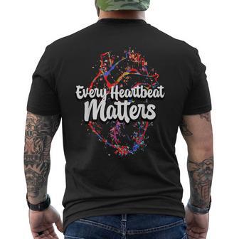 Cardiovascular Support Wear Red Heart Health Awareness Month Men's T-shirt Back Print - Thegiftio UK