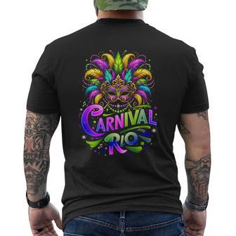 Carnival Costume Rio Brazil Souvenir Mardi Gras Festival Men's T-shirt Back Print - Monsterry