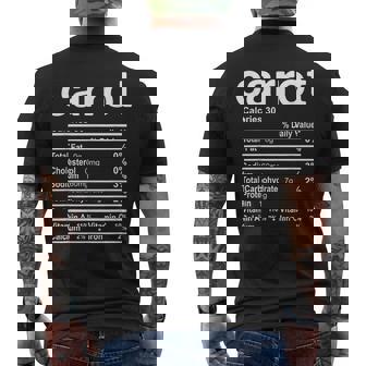 Carrot Nutrition Facts Thanksgiving Christmas Men's Back Print T-Shirt | Mazezy