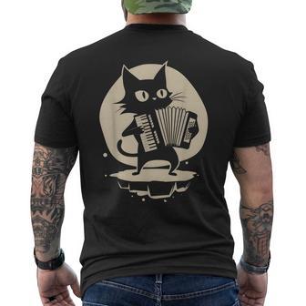 Cat Accordion Men's T-shirt Back Print - Thegiftio UK