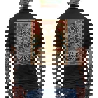 Cat Eating Ramen Noodles Kawaii Anime Manga Japanese Food Men's T-shirt Back Print | Mazezy