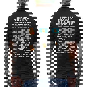 Cat Things Do In Spare Time Cats Kitten Animal Daughter Men's T-shirt Back Print - Monsterry