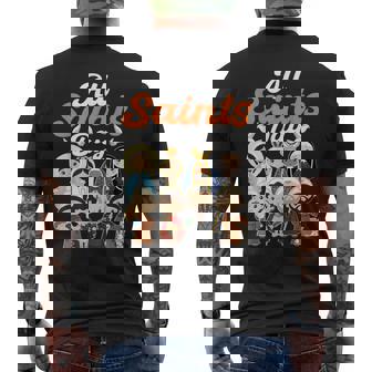 Catholic Religious Catholic Saint Pray For Us All Saints Day Men's T-shirt Back Print - Monsterry