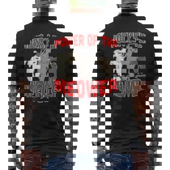 Catuperheros Power Of The Meower Feline Bossestrut Meow メンズTシャツ バックプリント - Kawaiitshirt