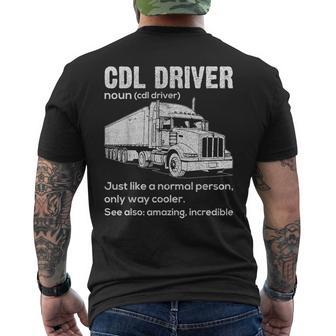 Cdl Driver Definition Commercial Driver License Men's T-shirt Back Print | Mazezy