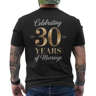 Celebrating 30 Years Of Marriage Anniversary For Couples Men's T-shirt Back Print - Thegiftio UK