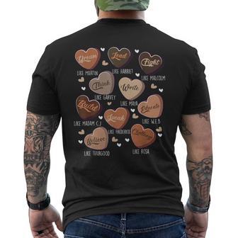 Celebrating Black History With Educated Leader Hearts Men's T-shirt Back Print - Seseable