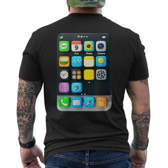 Cell Phone Screen Smartphone Mobile App Halloween Costume Men's T-shirt Back Print - Monsterry