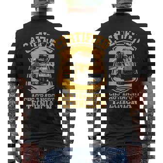 Certified Chaos Transport Technician School Bus Driver Men's T-shirt Back Print - Monsterry