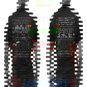 C'est Drôleois Gentil Avec Le Comptable Le Père Noël Regarde Noël Manche Longue T-shirt imprimé au dos - Cadeauxyz