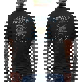 Charleston South Carolina Blue Crab Since 1670 Pale Blue Men's T-shirt Back Print | Mazezy