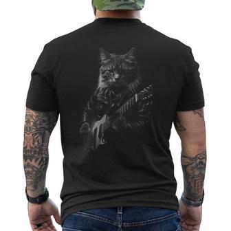 Chat Avec Guitare Idée Cadeau Humour Guitariste T-shirt imprimé au dos - Cadeauxyz