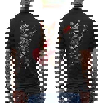 Chat Rock Avec Guitare Et Lunettes Deoleil Musique T-shirt imprimé au dos - Cadeauxyz