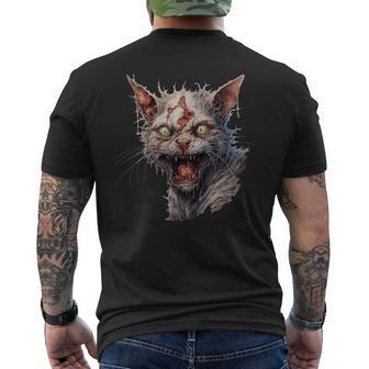 Chat Zombie Chat D'horreur T-shirt imprimé au dos - Cadeauxyz