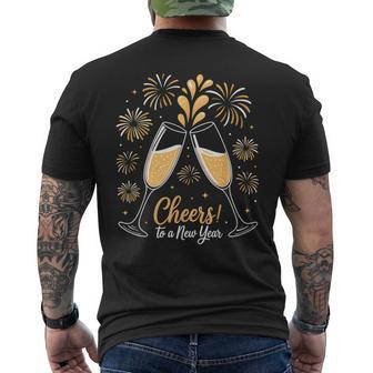 Cheers To A New Year Eve Party Countdown Happy New Year 2026 Men's T-shirt Back Print - Thegiftio UK