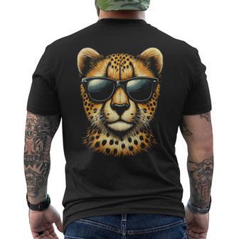 Cheetah With Sunglasses Cheetah Animal Men's T-shirt Back Print - Thegiftio UK
