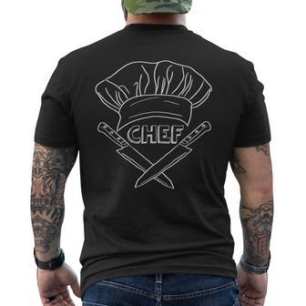 Chef Cuchillos Yombrero De Chef Ilustración De Cocina Camiseta Hombre Estampado Espalda - Regaloses