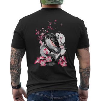 Cherry Blossom Japanese Dragon Asian Retro 80’S Style Men's T-shirt Back Print - Thegiftio