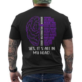 Chiari Malformation Awareness Chiari Warrior Men's T-shirt Back Print - Thegiftio UK