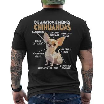 Chihuahua Hundehalter T Chihuahua Anatomie Gassi T-Shirt mit Rückendruck - Geschenkecke