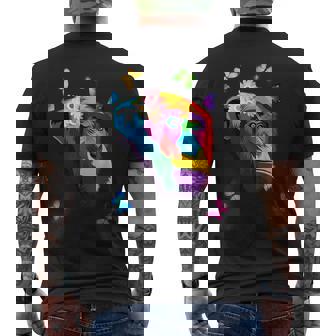 Chimpancé Monkey Colorido Chimpancé Flores Mariposas Camiseta Hombre Estampado Espalda - Regaloses