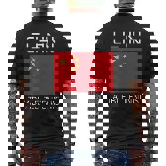 China Table Tennis Chinese Ping Pong Athlete CHN Flag Pride Men's Back Print T-Shirt | Mazezy