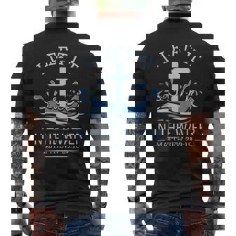 Christian Baptism I Left It In Water Matthew 28 Men's T-shirt Back Print - Monsterry