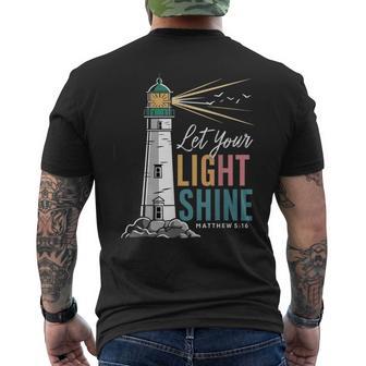 Christianity Jesus Lighthouse-Let Your Light Shine Men's T-shirt Back Print - Thegiftio