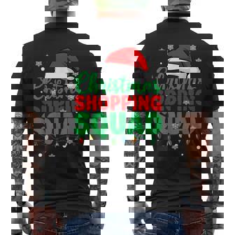 Christmas Shopping Squad Tee Holiday Shopper Group Santa Hat Men's Back Print T-Shirt | Mazezy