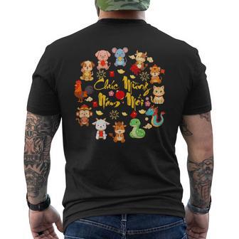 Chuc Mung Nam Moi Lunar New Year Vietnamese 12 Zodiac Sign Men's T-shirt Back Print - Monsterry UK