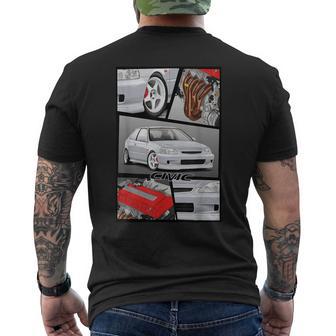 Civic Ek B16 Engine Type R Japanese Car Men's T-shirt Back Print - Thegiftio UK