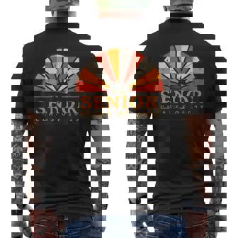 Class Of 2025 Senior Sunrise Graduation Cap Diploma Vintage Men's Back Print T-Shirt | Mazezy