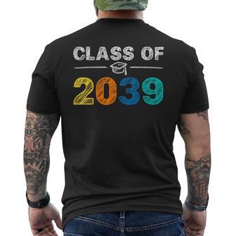 Class Of 2039 Grow With Me First Day Of School Graduation Men's T-shirt Back Print | Mazezy