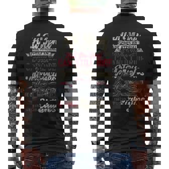 Classic Motorcycle Biker Grandpa 80th Birthday All Men Are Men's Back Print T-Shirt | Mazezy