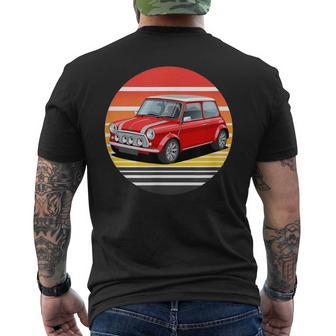 Coche Deportivo Clásico Británico Retro Atardecer Rojo Mini Camiseta Hombre Estampado Espalda - Regaloses