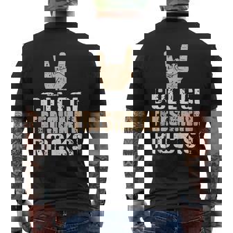 College Freshman Rocker Hand Statement Tank Top Men's Back Print T-Shirt | Mazezy