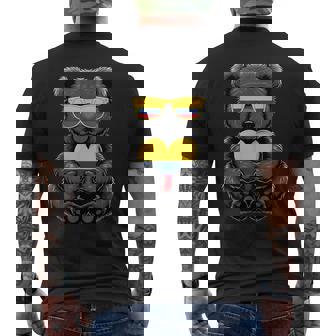 Colombia Flag Bear Colombian Pride Colombian Roots Men's T-shirt Back Print - Monsterry