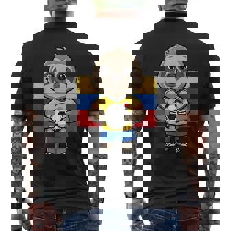 Colombia Fútbol Perezoso Fútbol Aficionado Animal Ball Camiseta Hombre Estampado Espalda - Regaloses