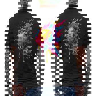 Colorful Splash Baseball Ball Graffiti For Youth & Boys Men's T-shirt Back Print | Seseable CA