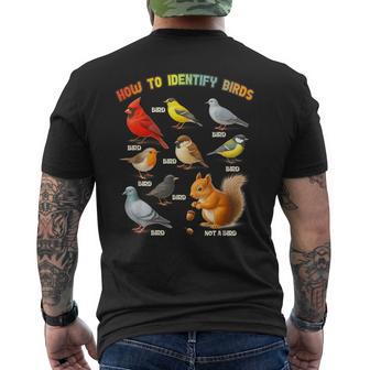 Comment Identifier Les Oiseaux Écureuil Observateur D'oiseaux Birder Zookeeper T-shirt imprimé au dos - Cadeauxyz
