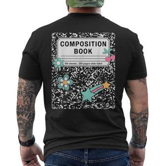 Composition Book Notebook Teachers Matching Group Halloween Men's T-shirt Back Print - Thegiftio UK