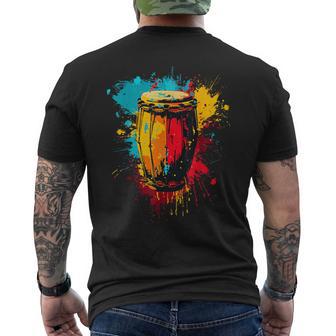 Congas Instrument On Colorful Painted Congas Men's T-shirt Back Print - Thegiftio UK