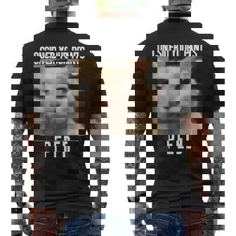 Consider Your Pants Peed Weird Cat Meme Memes Brainrot Men's T-shirt Back Print - Monsterry