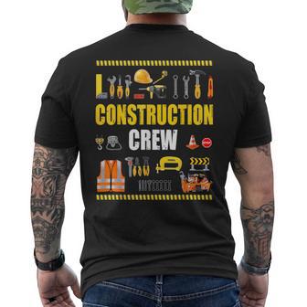 Construction Crew Worker Excavator Matching Costume Outfit Men's T-shirt Back Print - Thegiftio UK